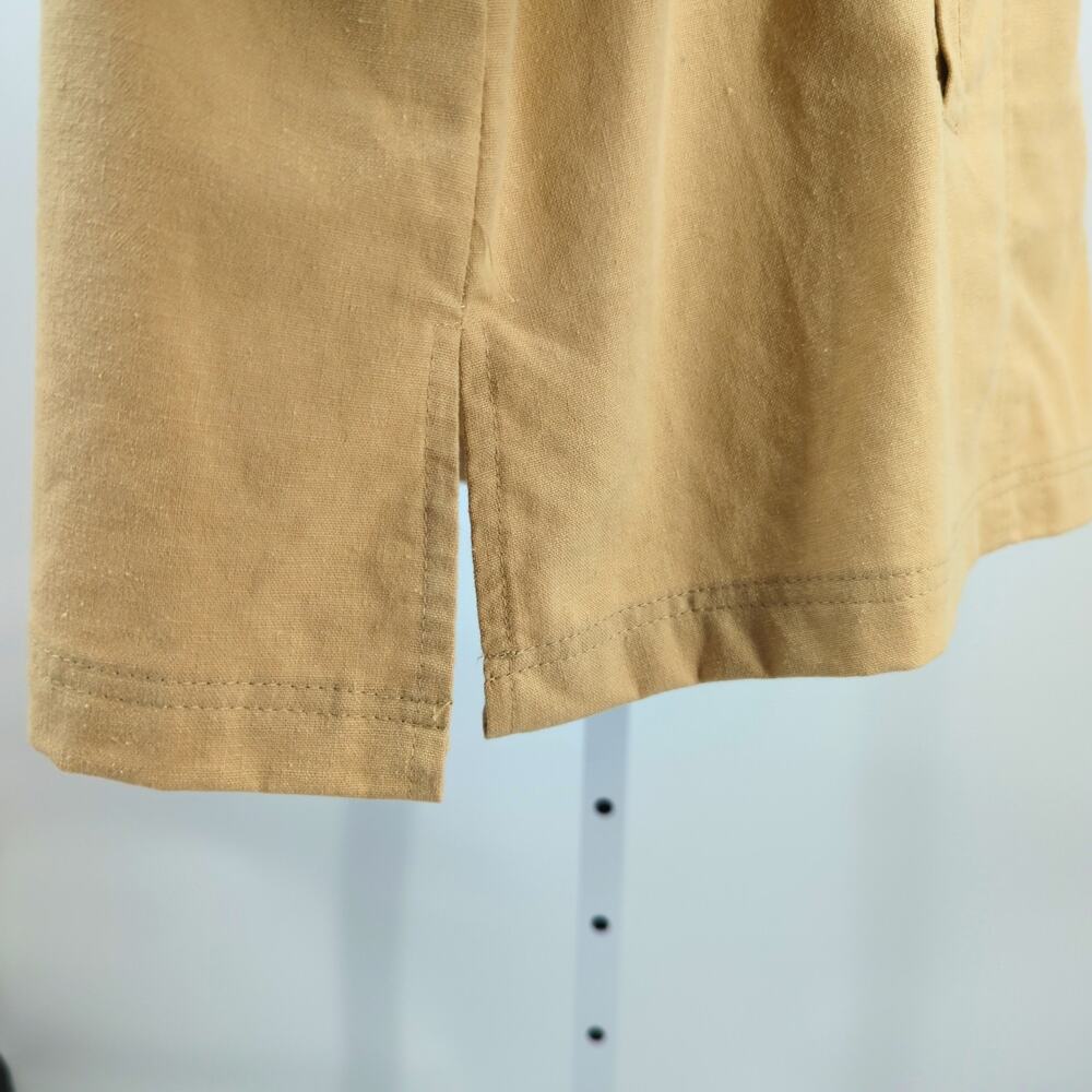 Multiples Linen Blend Jacket Button Front 1x Tan … - image 6